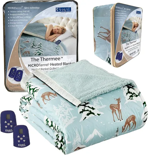 Miniatura 20 de Juego de sábanas Thermee Micro Flannel Shavel Home Products, azul, queen, Blush, Completo