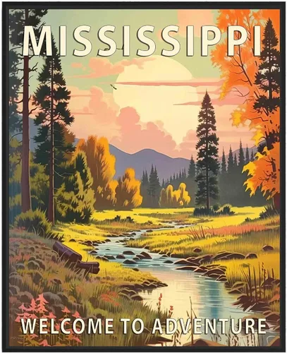 Miniatura 12 de Póster artístico de Alaska, decoración artística de paisaje retro de Estados Unidos, pintura de montaña y paisaje de aventura para dormitorio, sala