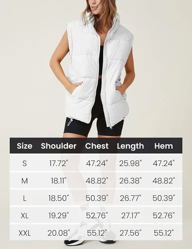 Miniatura 3 de Athlisan Chaleco acolchado con cremallera para mujer, cuello alto, sin mangas, acolchado