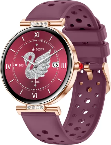 Miniatura 8 de Yihou Relojes inteligentes para mujer, rastreador de actividad física, reloj de fitness con monitor de frecuencia cardíaca, monitoreo del sueño, Rojo