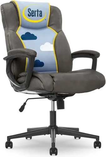 Serta Silla de oficina Style Hannah II, cuero consolidado gris Harvard