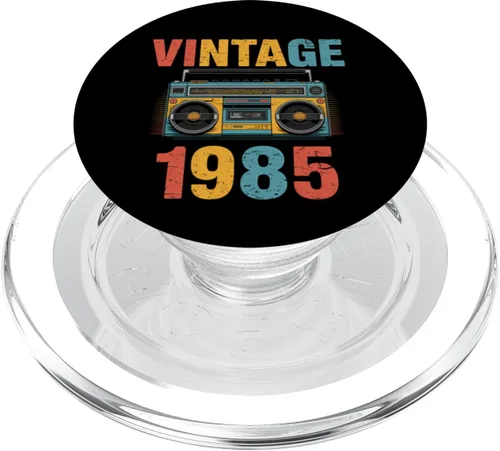Miniatura 7 de Vintage 1985 Boombox Retro Music Cassette Style PopSockets Adhesive PopGrip