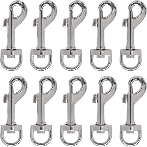 Miniatura 9 de 20 ganchos a presión para pernos para clips de correa de perro, gancho giratorio de metal resistente para correa de perro, dureza de mascotas