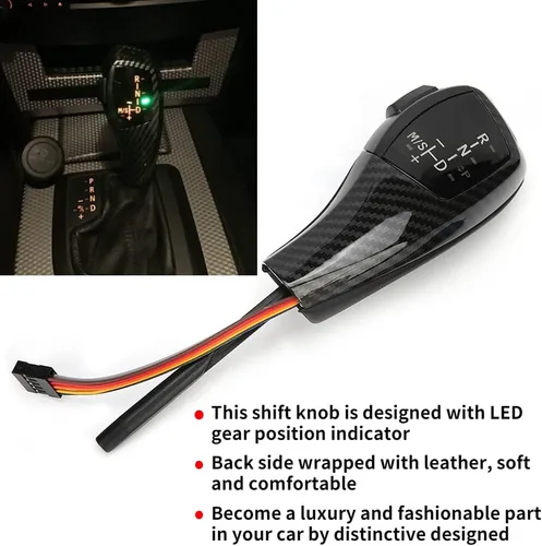 Miniatura 3 de Acouto Pomo de palanca de cambios automático para E46 E60 E61 Refit para coche F30 eléctrico LHD automático LED palanca de cambios Kit