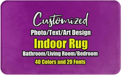 Miniatura 80 de sophiehome Customzied - Alfombras de baño con imagen de texto, alfombra de franela personalizada para interiores para el hogar, dormitorio, baño
