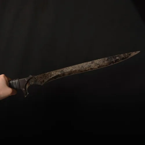 Miniatura 4 de SV Espada de corte artesanal hecha a mano de manganeso y acero, de tang completo, para exteriores, caza, camping, senderismo, supervivencia