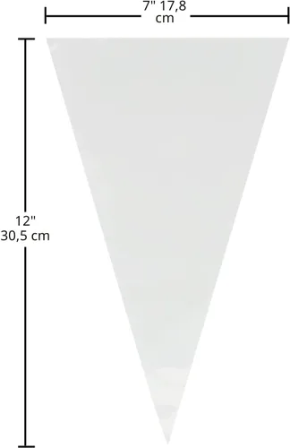 Miniatura 3 de Keenpioneer Piping Bag - Bolsa desechable para decoración de tartas, 100 unidades, 12 pulgadas, transparente