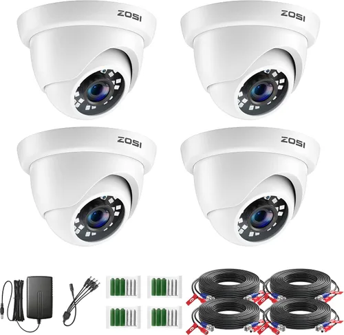 Miniatura 10 de ZOSI Cámara domo de seguridad HD de 2MP 1080P para exteriores e interiores, cámara CCTV de vigilancia resistente a la intemperie IP66
