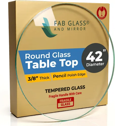 Miniatura 72 de Fab Glass - Mesa redonda de cristal de 48 in, grosor de 3/4 in, cristal pulido plano templado, Vidrio, Transparente
