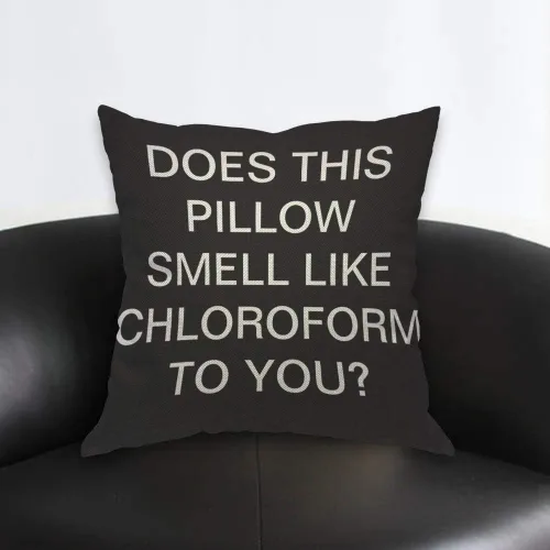 Miniatura 2 de AOYEGO ¿Esta almohada huele a cloroformo a ti? Funda de almohada con texto en inglés "Does This Pillow Smell Like Chloroform to You", funda