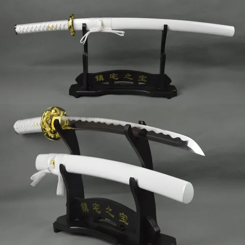 Miniatura 20 de Espada samurái Wakizashi hecha a mano, Katana de espiga completa, espada media, cuchillos japoneses hechos a mano listos para la batalla