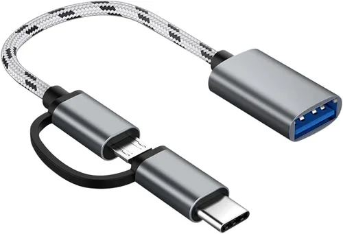Adaptador USB C/Micro USB a USB 2 en 1, cable adaptador USB a USB C OTG compatible con Samsung Galaxy S21 S22 S23 Note 20/10 A53, Google Pixel y más