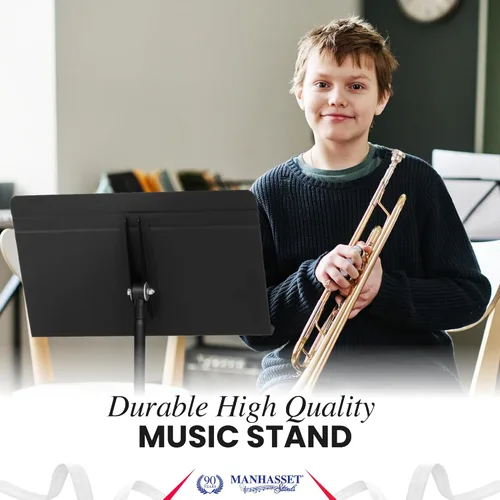 Miniatura 6 de Manhasset Soporte de música para partituras - Modelo 48 Symphony - Soporte Manhasset duradero y duradero - Altura ajustable - 26" a 48" - Fabricado