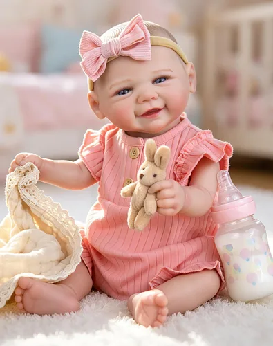 Miniatura 10 de Aori Muñecas de bebé recién nacidas realistas - Muñeca de bebé recién nacida sonriente de 20 pulgadas con cuerpo con peso para abrazar, extremidades