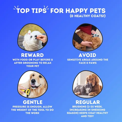 Miniatura 7 de Cepillo DarkPets para gatos y perros para animales pequeños, medianos y grandes, con pelo corto a largo Reduce drásticamente el desprendimiento