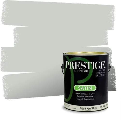 Miniatura 48 de Prestige Paints - Pintura exterior e imprimación en uno, 1 galón, plano, compatibilidad comparable con el color menta «Whipped Mint» de Behr
