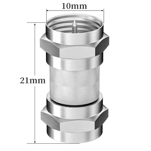 Miniatura 2 de Goupchn Conector coaxial tipo F macho a macho 75 Ohm RG6 adaptadores coaxiales paquete de 2 para cables coaxiales, TV montado en la pared, placas