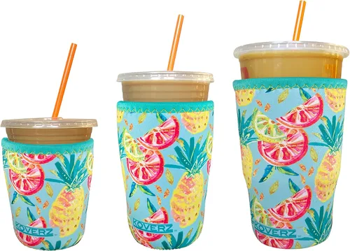 Miniatura 75 de Funda Koverz para café helado, funda aislante de neopreno para taza, se ajusta a una taza de café de 32 Oz., lavable y reutilizable, accesorios