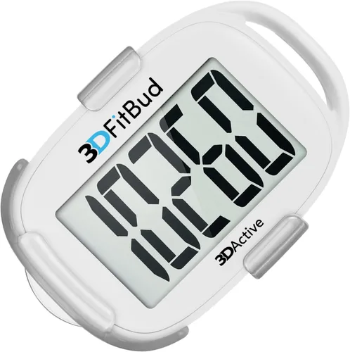 Miniatura 9 de 3DFitBud Simple Contador de Pasos - Podómetro 3D para caminar de 3DActive con clip, cordón, rastreador de pasos preciso, pantalla grande, fácil