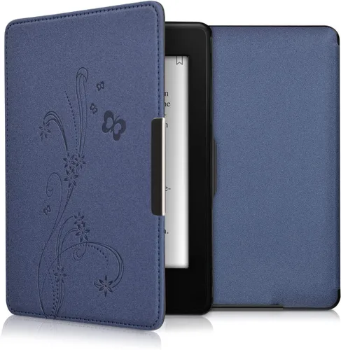Miniatura 25 de kwmobile Funda compatible con Amazon Kindle PaperWhite - Funda para lector electrónico - Azul pez pequeño/azul claro/blanco