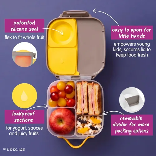 Miniatura 5 de b.box Mini lonchera de Batman, recipientes para aperitivos para niños, reutilizable, pequeña caja Bento para el almuerzo, contenedor de aperitivos