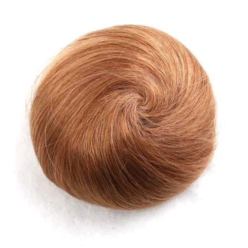 Miniatura 4 de Bella Hair Extensión de moño 100% humano en forma de dona, extensiones de moño para mujeres y hombres, coleteros falsos instantáneos para moño