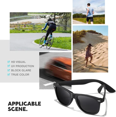 Miniatura 6 de DEMIKOS Gafas de sol polarizadas para hombre, lentes de espejo retro de moda para conducir, pescar, protección UV400
