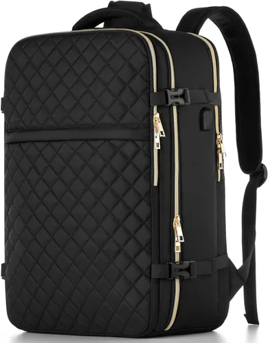 Miniatura 8 de MOMUVO Mochila de viaje para mujer, mochila de mano aprobada por aerolíneas, mochila para laptop de 15.6 pulgadas con puerto de carga USB, mochila