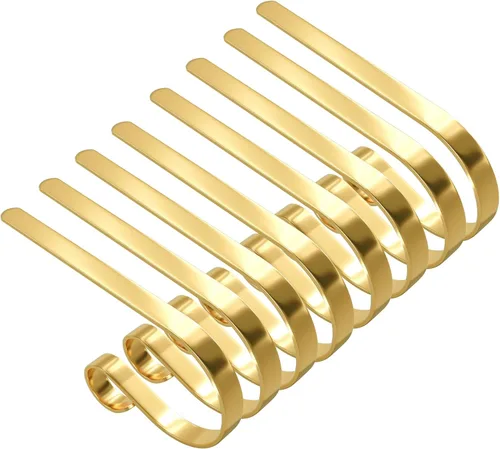 Miniatura 8 de Soporte para calcetines de Navidad para manto, soporte antideslizante y ajustable, ganchos de metal para calcetines, suministros de decoración