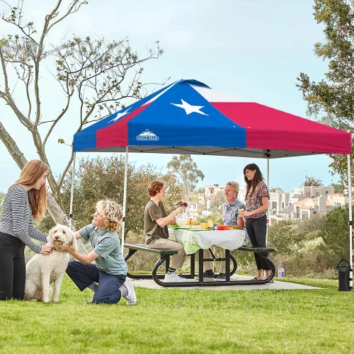 Miniatura 506 de EAGLE PEAK Tienda de campaña desplegable con bolsa de transporte con ruedas, 8 estacas, 4 cuerdas, 4 bolsas de peso, toldo de tienda de campaña