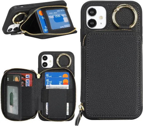 Miniatura 39 de Funda compatible con iPhone Air Wallet con tarjetero para iPhone Air, funda con cremallera y ranura para mujer, 5G de 6.5 pulgadas, color oro rosa