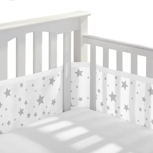Miniatura 17 de BreathableBaby Forro de malla transpirable para cunas de tamaño completo, malla clásica de 3 mm, blanco (Tamaño 4FS cubre 3 o 4 lados)