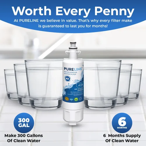 Miniatura 5 de Pureline 9690, LT700P Reemplazo para LG LT700P, Kenmore Elite 9690, Kenmoreclear 46-9690, ADQ36006101, HDX FML-3, filtro de agua para refrigerador
