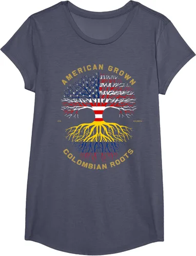 Miniatura 12 de Camiseta de regalo con la bandera de Estados Unidos con árbol de raíces colombianas