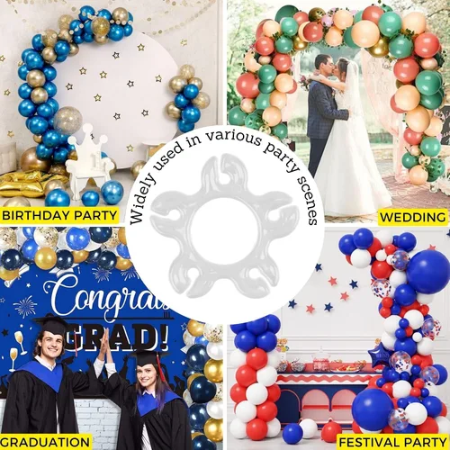 Miniatura 8 de Miliocry 100 clips de arco de globos, clips de globo reutilizables para arco de globos, suministros de globos de plástico para soporte, clips