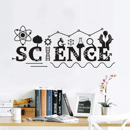 Miniatura 6 de Calcomanía de pared de química para aula o laboratorio, calcomanía de molécula de corazón de ciencia con diseño de "Química del amor", arte