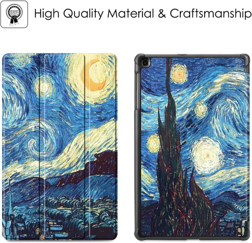 Miniatura 3 de Fintie SlimShell - Funda para Samsung Galaxy Tab A 10.1 2019 modelo SM-T510/T515/T517, funda ultradelgada y ligera, diseño de noche estrellada