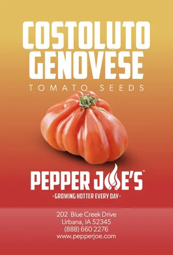 Pepper Joe's Costoluto - Semillas de tomate genovese – Paquete de 20 semillas de tomate tradicionales – Cultivadas en Estados Unidos – Semillas de