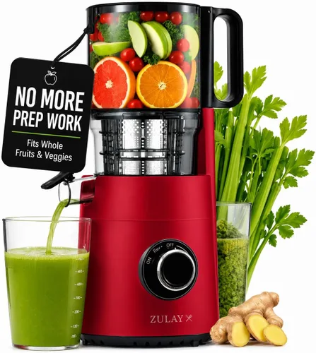 Miniatura 11 de Zulay Kitchen Exprimidor de prensa en frío – Exprimidor de masticación lenta de alto rendimiento de jugo con canal de alimentación extra ancho