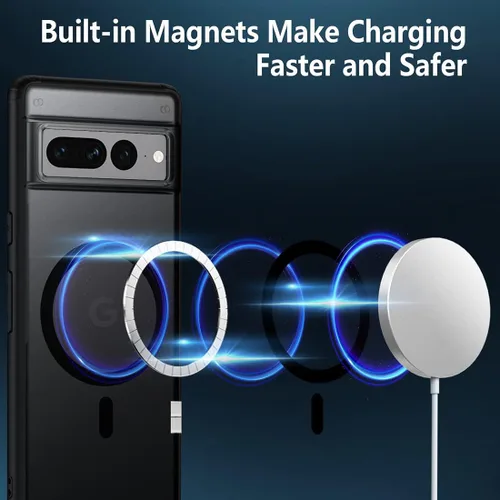 Miniatura 2 de TIANNIUKE Funda Magnética Translúcida Mate Anti-Huellas, Compatible con MagSafe, Ajuste Delgado a Prueba de Golpes Funda Protectora para Teléfono