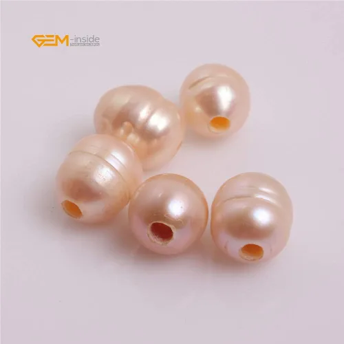 Miniatura 3 de GEM-Inside - Perlas de agua dulce cultivadas rosadas de 0.079 a 0.394 pulgadas, cuentas sueltas de agujero grande para fabricación de joyas, 10
