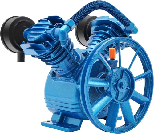Miniatura 13 de 11 CFM 5.5HP V Style Twin Cylinder Air Compressor Head Pump Motor de hierro fundido de 2 etapas, 175 PSI Azul