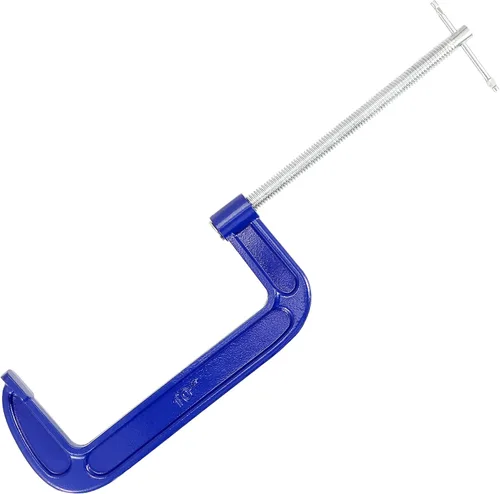Miniatura 4 de Paquete de 2 abrazaderas en C, abrazaderas C de hierro maleable, mango de barra en T resistente con abrazadera en C para carpintería, metalurgia
