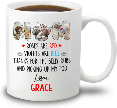 Miniatura 21 de Taza de café con nombre personalizado "Best Dog Mom Ever", regalo para mamá, mamá, madre, amante de los perros, taza de cerámica blanca Taza blanca