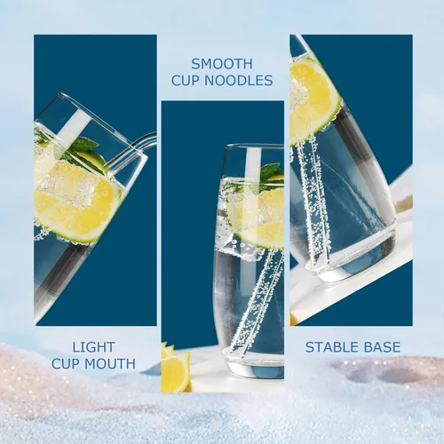 Miniatura 3 de Juego de 6 vasos para beber, vasos de agua de cristal de alta calidad, vasos de vidrio para agua, jugo, bebidas, mojito, tragos mixtos, juego