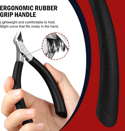 Miniatura 5 de FVION Cortaúñas para uñas encarnadas, cortaúñas rectas para uñas encarnadas, tratamiento profesional de uñas encarnadas para adultos, personas Negro