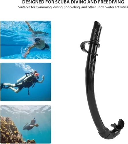 Miniatura 6 de Tubo de esnórquel, cómodo de usar, boquilla cómoda, fácil de respirar, de PVC, buceo para buceo (negro)