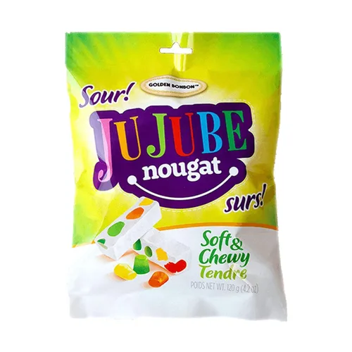 Miniatura 9 de Golden Bonbon Dulce de Turrón de Azufaifo Italiano, Suave y Masticable con Frijolitos de Gelatina Afrutados Receta Original