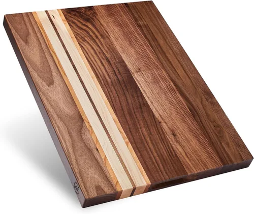 Miniatura 12 de Sonder Los Angeles Welton Tabla de cortar fabricada en Estados Unidos, tabla de cortar de grano final de nogal negro para cocina con pies Welton