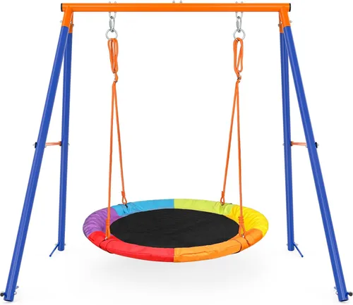 Miniatura 8 de Amictoy Juegos de columpios para patio trasero, juguetes al aire libre para niños, juego de columpio de metal resistente con marco en A con Columpio
